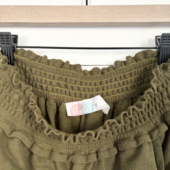 Free People Beach women's olive green parachute balloon style pant Sz XS - Picture 3 of 3